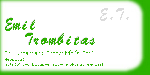 emil trombitas business card